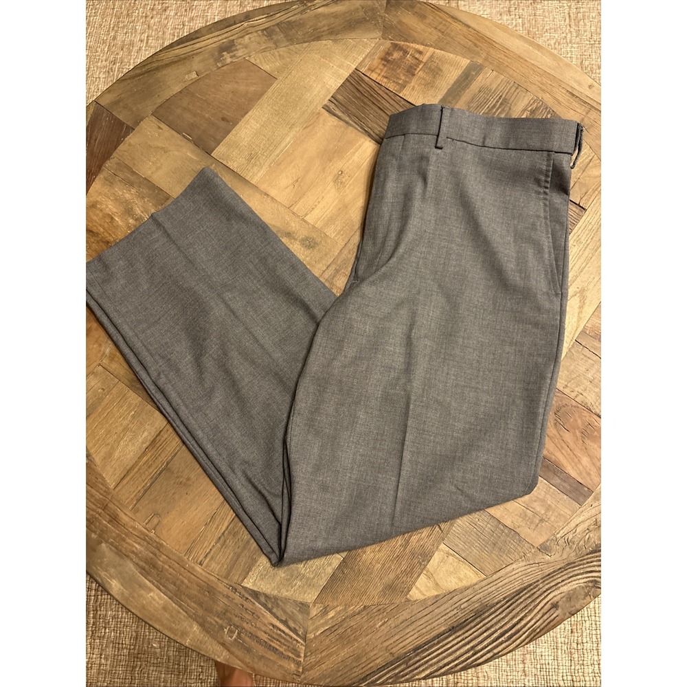 J.M. Haggar Classic Fit Dress Pants Mens 38x29 Grey Stretch Poly Blend